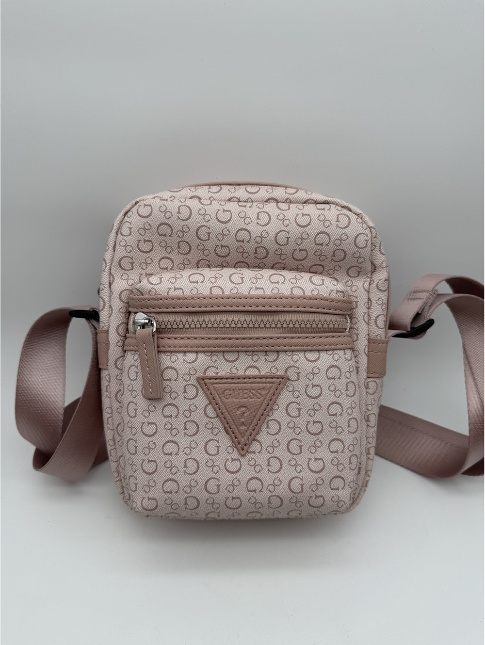 Guess Small Crossbody Bag with Logo Print in Light Pink